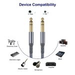 Tianyi - câble instrument audio stéréo 6. 35mm (1m / 2 pack) cordon tressé en nylon jack trs 1 / 4 mâle ... Tianyi - câble instrument audio stéréo 6. 35mm (1m / 2 pack) cordon tressé en nylon jack trs 1 / 4 mâle ...