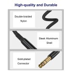 Tianyi - cble instrument audio stro 6. 35mm (6m / 2 pack) cordon tress en nylon jack trs 1 / 4 mle ...