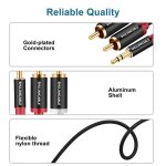 Tianyi - cble rca jack audio stro, 3. 5mm vers 2rca mle pour smartphone, amplificateur, chane hifi, ...