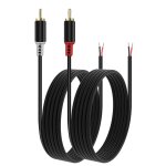 Tianyi - cbles rca vers haut - parleurs, connecteurs rca mles vers fils nus, lot de 2, calibre 20 awg, ...