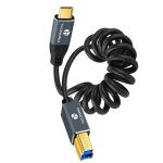 Tianyi - cble spiral 3. 0 d'imprimante usb b vers usb c, cble spiral usb type c vers type b pour ...