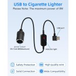 Tianyi - cble usb a mle  90 degrs vers prise allume - cigare, adaptateur usb a mle vers allume - ...
