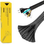 Tianyi - cache cable 3. 1m x 13mm, gaine tressée noir rangement, protection fil electrique, range cache ... Tianyi - cache cable 3. 1m x 13mm, gaine tressée noir rangement, protection fil electrique, range cache ...