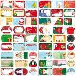 Tianyi - etiquette cadeau nol, 24 feuilles d'autocollants d'tiquettes de nol, 216 pices d'tiquettes ...