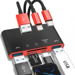 Tianyi - lecteur de carte mmoire 5 en 1, adaptateur usb otg et lecteur de carte sd pour iphone / ipad, ...