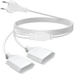 Tianyi - rallonge de cble d'alimentation, 2 m de cble d'alimentation prise euro rallonge, 2 en 1 type ...