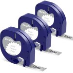 Tianyi - ruban etiquette compatible avec dymo letratag ruban mtallique plastique 12mm x 4m metallic ...