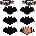 Tianyi - set de tablede halloween lot de 6 sets de table lavable dessous de table tapis de repas en feutre ...