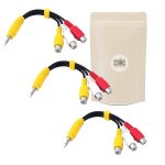Tianyi - x3 adaptateur mini jack male vers 3 rca femelle coaxial cable audio vido flexible composite ...