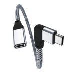 Tlp - cble d'extension usb c  angle droit 0. 2m, type c 3. 1 3. 2 gen2 10gbps mle vers femelle, rallonge ...