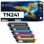 Tn241 tn242 tn245 tn246 pack 5 cartouches 2 noirs cyan magenta jaune compatibles pour brother avec puce ...