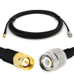 Tnc mle vers sma mle 10m cble coaxial rg58 50 ohm - rallonge tnc sma extension faible perte cable ...