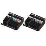 Tonercenter24 - 2 x (pgi - 525 / cli - 526) compatible cartouche d'encre set pour canon pixma ip4850, ...