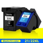 Toney king - cartouche d'encre compatible pour hp, 21, 22 xl, pour garden 21, 22, pour deskjet f2180, ...
