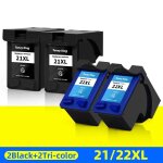 Toney king - cartouche d'encre compatible pour hp, 21, 22 xl, pour garden 21, 22, pour deskjet f2180, ...