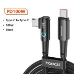 Toocki 100w usb c a usb c cble 90 degrs pour ipad macbook pro xiaomi samsung huawei charge rapide type ...