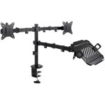 Tooq db1202tn - b - support de table pour 2 �crans / moniteurs 17  - 32 , avec plateau pour ordinateur ...
