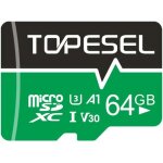 Topesel carte mmoire microsdxc 64go, carte micro sd 64 go vitesse de lecture  85 mo - s, classe 10, ...