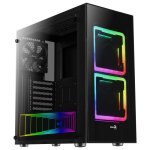 Boitier pc moyen tour atx aerocool tor rgb avec panneaux vitrs - noir