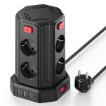 Tour multiprise avec interrupteur, multiprise parafoudre et surtension avec 8 sortie ac et 4 ports usb(max ...