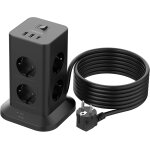 Tour multiprise parafoudre avec 8 prises, multiprise usb c avec rallonge 5m, prise multiple avec 2 usb ...