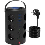 Tour multiprise parafoudre et surtension avec 12 prises et 5 ports usb (2 usb - c), prise multiple avec ... Tour multiprise parafoudre et surtension avec 12 prises et 5 ports usb (2 usb - c), prise multiple avec ...
