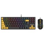 Tracer hornet 87 pack clavier souris gaming usb qwerty anglais noir et jaune