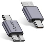 Trahoo - lot de 2 adaptateurs de charge de donnes usb micro b vers usb c - 10 gbit / s usb type c mle ...