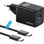 Trahoo - 35w chargeur rapide usb - c: gan prise secteur 2 - port (usb c + usb a), mural chargeur usbc ...