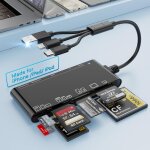 Trahoo - 7 in 3 usb 3. 0 multi - card reader adapter, memory card reader hub for sd, cf, xd, micro sd, ...