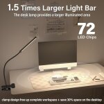 Trahoo - lampe  pince led, lampe de lecture chevet pince[3 modes d'clairage&10 niveaux de luminosit] ...