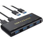 Trahoo - usb 3. 0 switch, 4 ports usb 3. 0 kvm switch commutateur kvm pour 2 pc, 2 entr�es 4 sorties ...