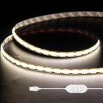 Trahoo - usb 5v cob led strip lights 3. 28ft / 1m, natural white 4000k dimmable usb powered density cob ...