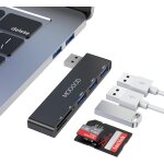 Trahoo - usb hub, adaptateur usb multiport, 5 en 1 usb avec 1  usb 3. 0, 2  usb 2. 0, lecteur de carte ...