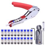 Trousse  outils de compression rg59 rg6 outil de sertissage coaxial double lames dnudeur de cble coaxial ...