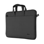 Trust bologna sacoche pc 16'' eco, compartiment rembourr, rsistante  l'eau, bandoulire - noir