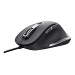 Trust fyda souris filaire 600 - 5000 dpi, 6 boutons, cble 150cm, ergonomique usb - noir