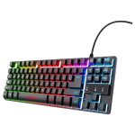 Trust gaming gxt 833 thado clavier gamer tkl rgb filaire compact, eclairage led multicolore, azerty fran�ais ...