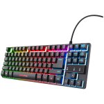 Trust gaming gxt 833 thado clavier gamer tkl rgb filaire compact, eclairage led multicolore, azerty franais ...