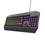 Trust gaming gxt 836 evocx clavier gamer azerty filaire usb, 78% plastiques recycls, led rgb, 25 touches ...