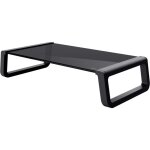 Trust monta support ecran verre tremp 41x22x10cm, rehausseur pc ergonomique - noir