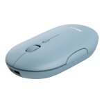 Trust puck souris sans fil plate, bluetooth ou 2. 4ghz, usb - c rechargeable, silencieuse - bleu