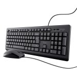 Trust taro pack clavier et souris filaires - clavier azerty franais, rsistant aux eclaboussures, silencieux, ...