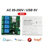 Tuya zigbee - commutateur 1, 2, 4 gangs, contrleur de rail din, contact sec, passerelle requise, technologie ...