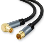Tv antenne angle droit rg6 coaxiaux c�ble 2m, plaqu� or 90 degr�s angle m�le droite femelle connecteur, ...
