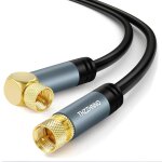 Tv antenne angle droite f connecteur coaxiaux cble 3m, plaqu or angle de 90 degrs  droite mle, cble ...