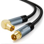 Tv antenne droite angle rg6 coaxiaux c�ble 10m, plaqu� or 90 degr�s angle droite femelle vers m�le connecteur, ...