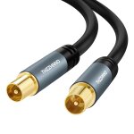 Tv antenne rg6 coaxiaux cble 5m, connecteur mle  mle plaqu or, cble coaxial pour tvhd, catv, dvb ...
