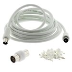 Tv coaxial cable 3c2v 1. 5m - nickel plated rf coaxial extender for smart u - hd tv antenna socket, antenna ...