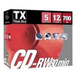 Tx - 5 x cd - rw - 700 mo 12x - botier cd
